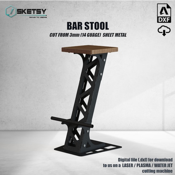 Bar Stool Industrial style digital dxf file