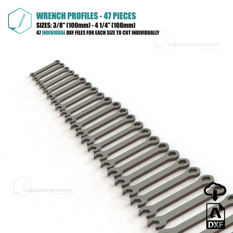Wrench Spanner Tool Profiles DXF Files Plasma Laser Cut - Etsy
