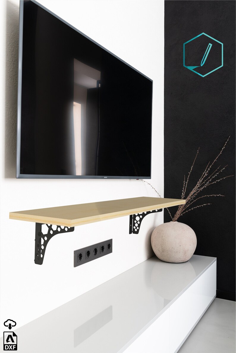 Shelf Bracket DXF File for CNC Cutting Hexagon 2 Etsy