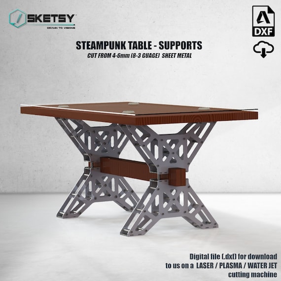 Industrial steampunk Table Legs DXF File for Cnc Cutting Etsy
