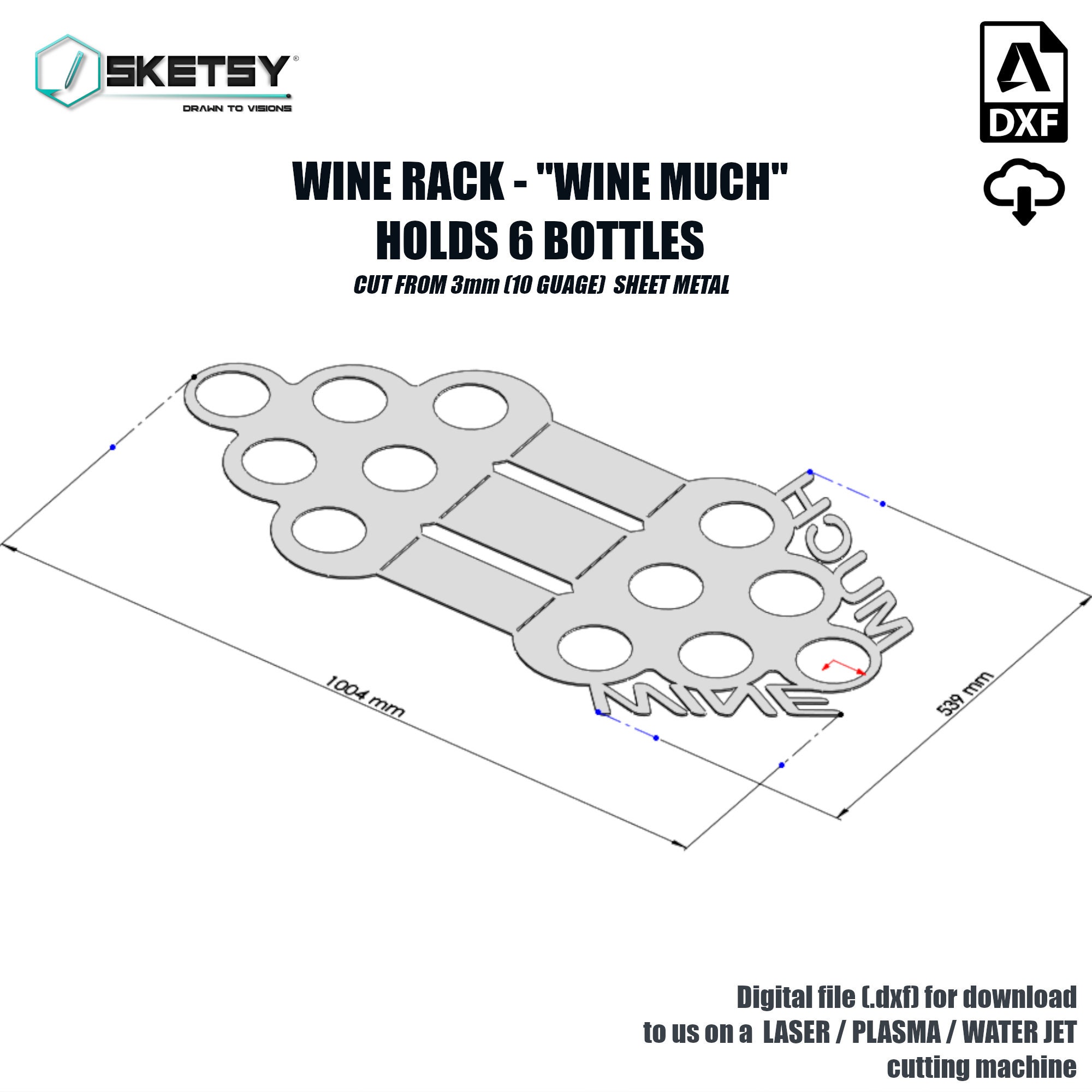 Wine Rack Stand DXF Digital File for CNC Plasma/laser - Etsy
