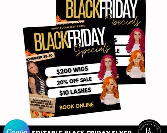 Black Friday Editable Flyer Canva Template