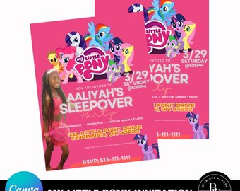 Invitación editable para fiesta de cumpleaños de unicornio