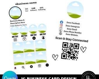 Pre-Made Instagram Business Card Template Editable