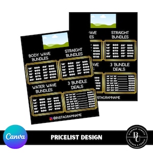 Hair Bundles Pricelist Flyer Design