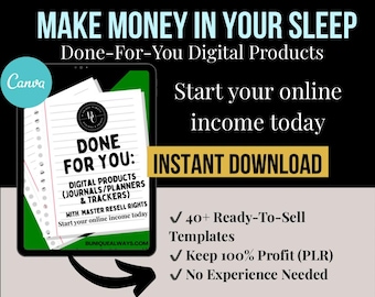 Paquete de productos digitales listos para usar / Plantillas PLR de Canva (Descarga instantánea)