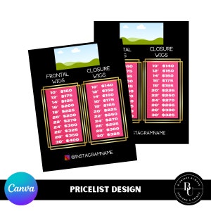 Hair Bundles Editable Pricelist Flyer Design