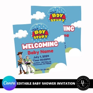 Toy Story Baby Shower Editable  Invitation It’s A Boy Story
