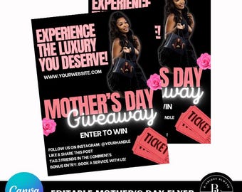 Diseño de volante para el Día de la Madre / Editable / Descarga instantánea