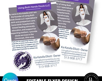 Doula flyer design editable template