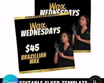 Editable Wax Wednesday Flyer Template | Esthetician Promo (Digital Download)