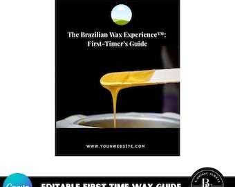 Guía para principiantes de depilación brasileña / Formación para clientes en Canva editable (descarga digital)