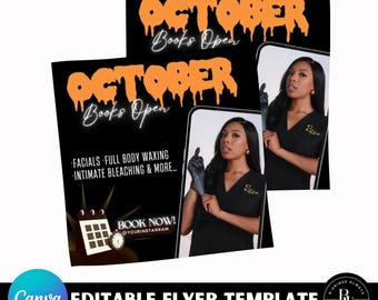 October Bookings Available Editable Template