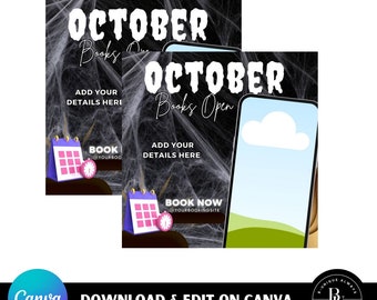October Books Open Editable Template