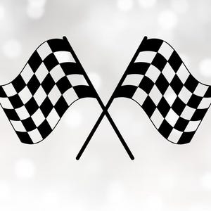 Checkered Racing Flaggen SVG: Ziellinie Clipart (Digitaler Download für Cricut und Sublimation)