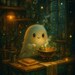 Vintage Halloween Ghost Cooking Print | Cute Ghost Chef Wall Art ...