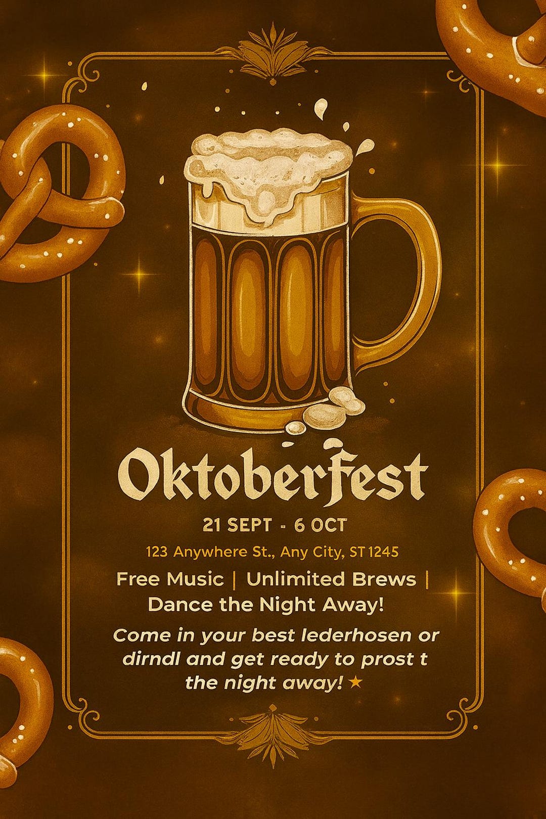 Oktoberfest Invitation Template Beer Party Invite, Oktoberfest