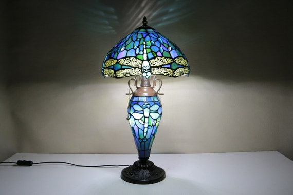 12 inches Tiffany style Handcrafted table Lamp rustic vintage |Bedside Desk Lamp |stained Glass |Victorian night light Living Room Bedroom