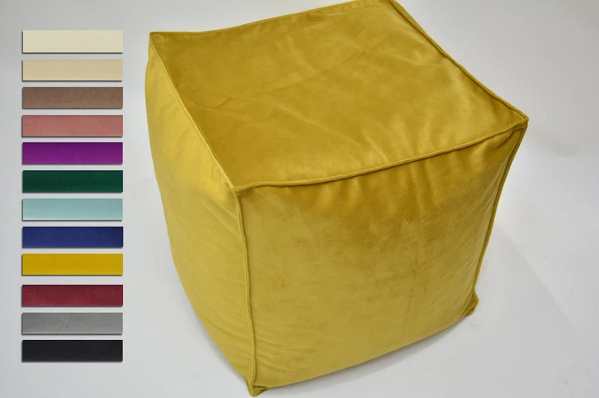 Super Soft Velvet Pouf Ottoman Velvet Bean Bag Footstool Etsy