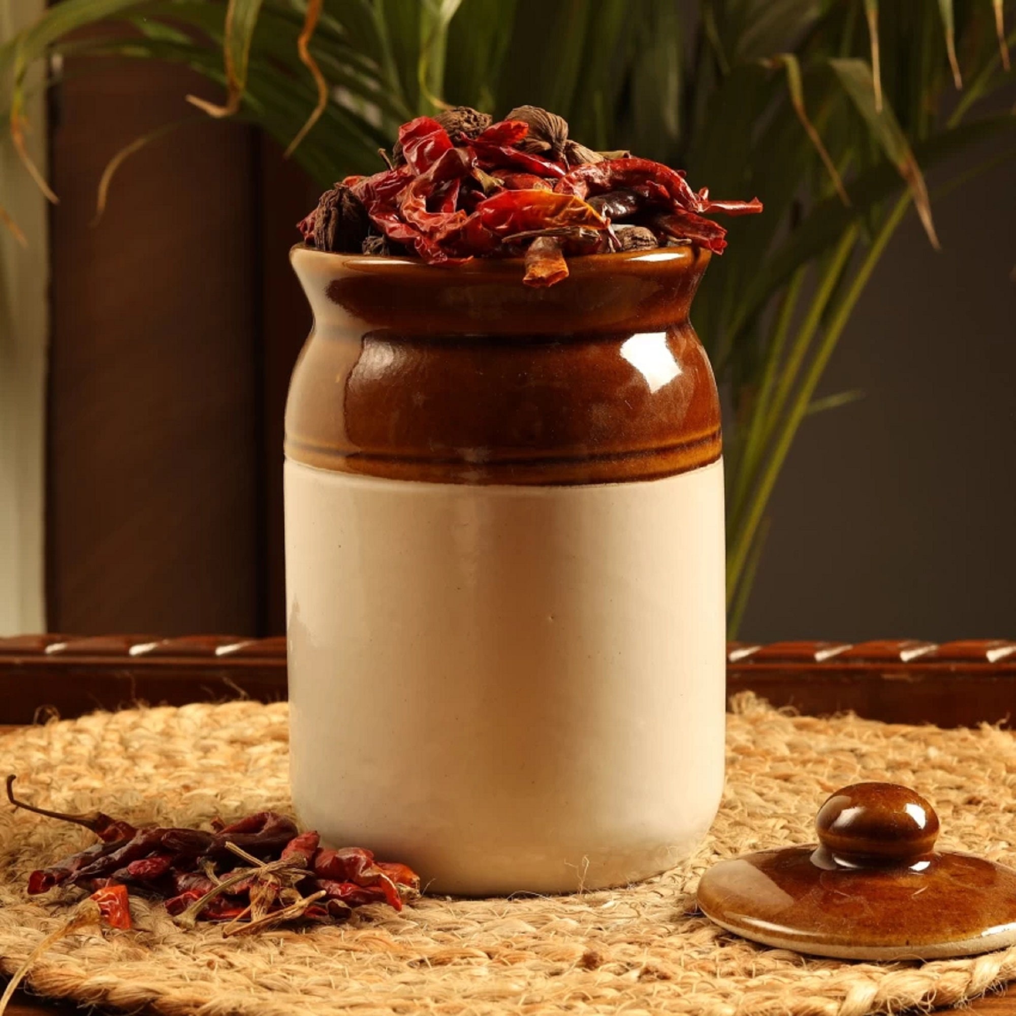 Desifavors Traditional Indian Pickle Jar, Indian Achaar Barni