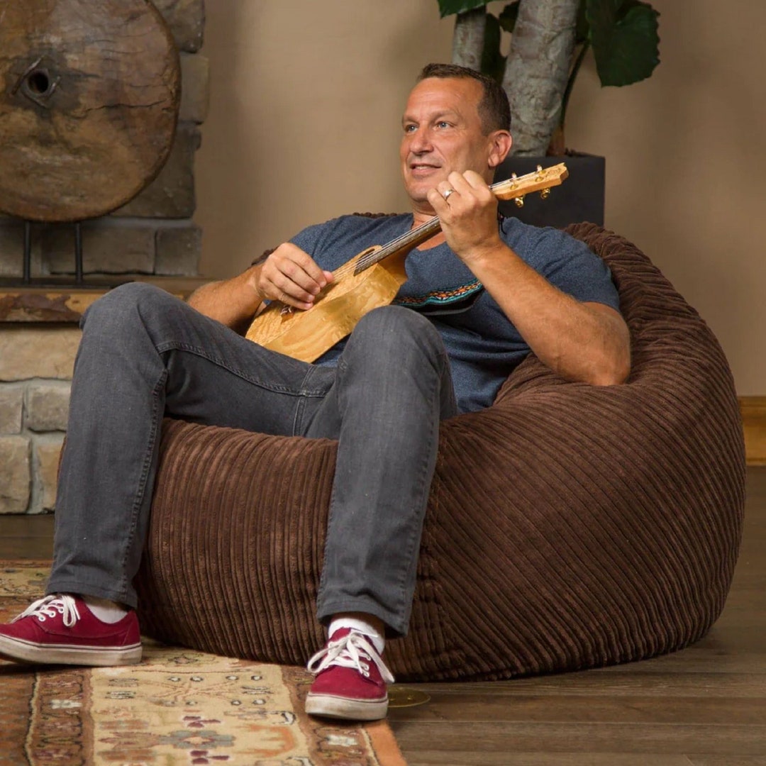 Corduroy Bean Bag Cover Brown Beanbag Cover Without Beans Washable Home