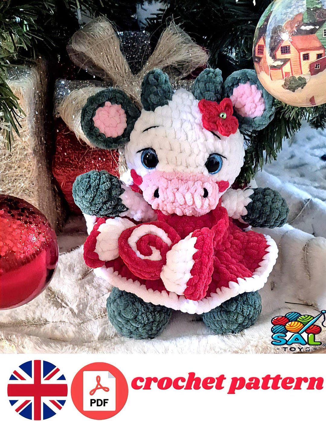 Amigurumi Cow Crochet Pattern PDF – Mucca Con Borsa Caramella – Schema ...
