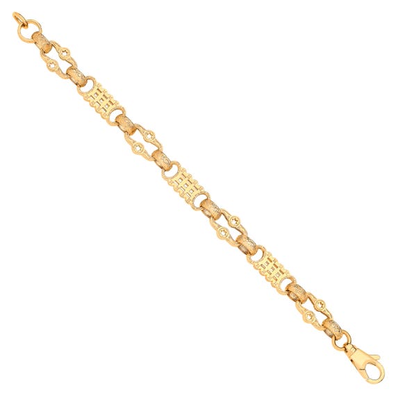 Bracciale da uomo Stars Bars in oro giallo carati fatto a mano