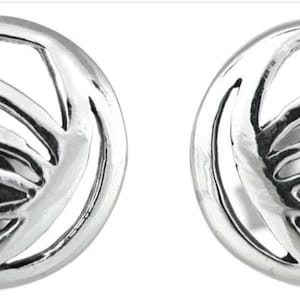 Sterling Silver Rennie Mackintosh Glasgow Rose Round Stud Earrings