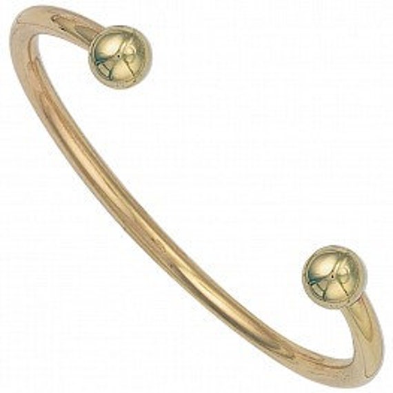 9ct yellow gold gents torque bangle