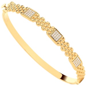 Elegant 9ct Yellow Gold Panther Link CZ Ladies Bangle,uy2 Get A Second Half Price!