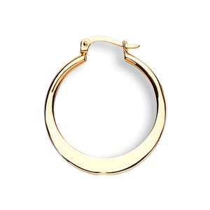 Handcrafted 9ct Yellow Gold Flat Round 26mm Hoop Earrings. Buy 1 get one half price ( any earrings) cheapest half price.