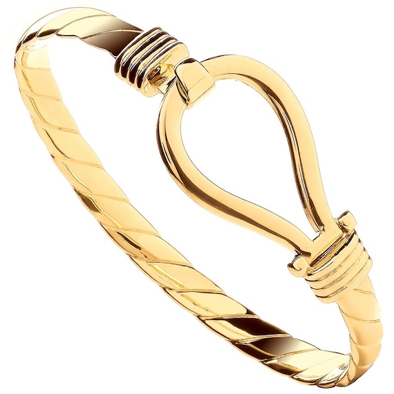 9ct Yellow Gold Hook Gents 6.5mm Bangle