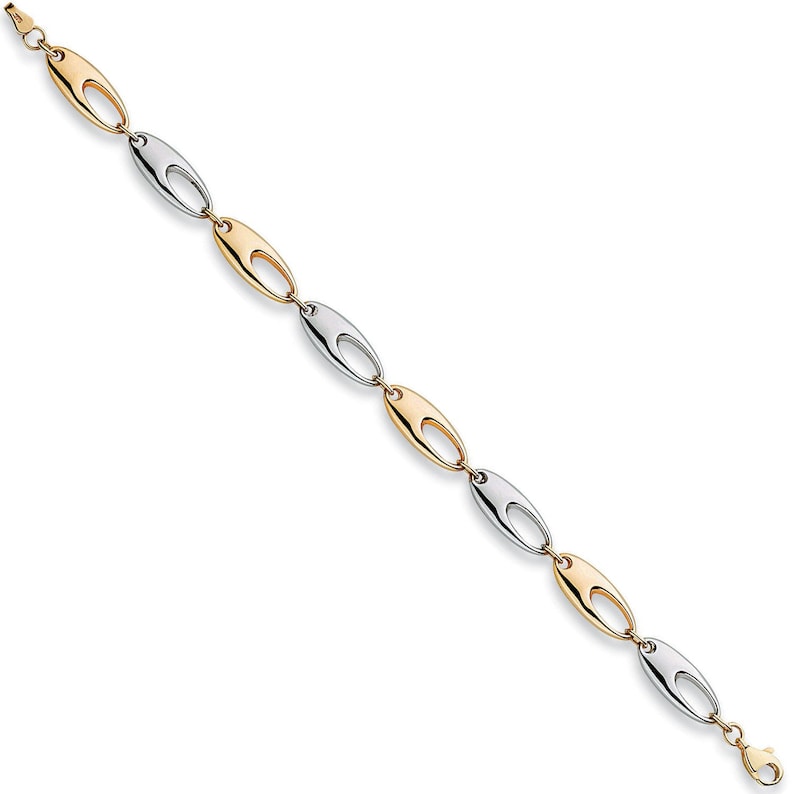 9ct White & Yellow Gold Fancy Bracelet Etsy UK