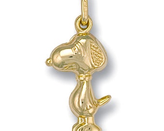 9ct yellow gold Snoopy Dog Pendant, double sided. ONLY 2 LEFT.