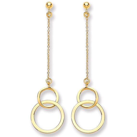 9ct yellow gold drop earrings discount
