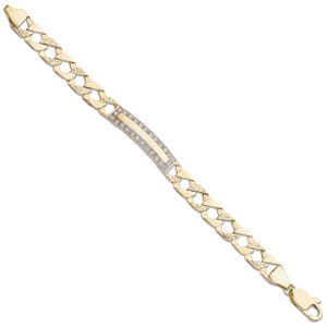 Bracelet d'identification de bébé artisanal en or jaune 9 carats uni et coulé en écorce. Achetez-en 2 et obtenez la moitié du prix !