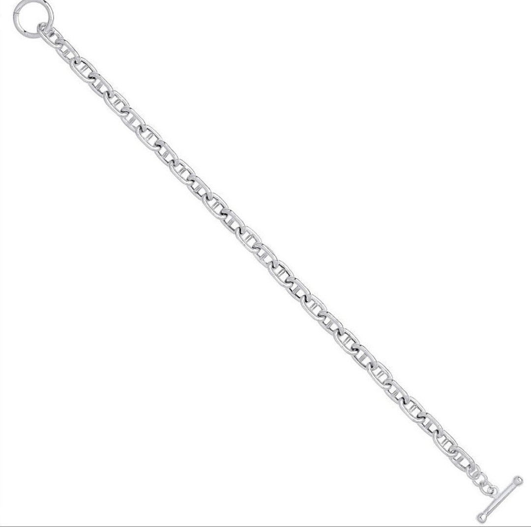 アクセサリー US Exclusive T-Bar Anchor Chain Bracelet Silver Anchor Chain T-bar Ladies Bracelet - Etsy