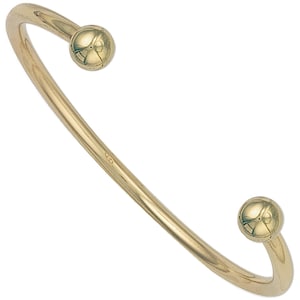 9ct Solid Yellow Gold Ladies 3.5mm Solid Torque Bangle
