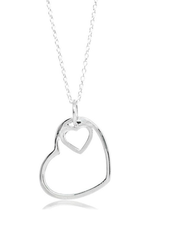 ADERERROR Twin Heart Necklace シルバー Sterling Silver Twin Heart Necklace - Etsy