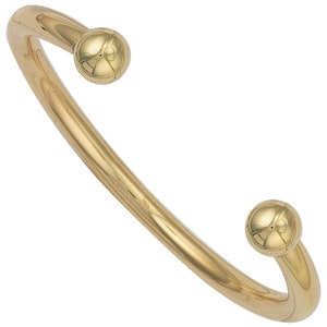 Handcrafted 9ct Solid Yellow Gold Gents 6mm Torque Bangle.
