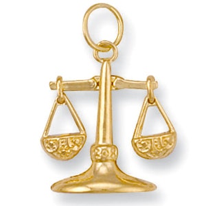 Hand crafted 9ct Yellow Gold Libra Zodiac Pendant