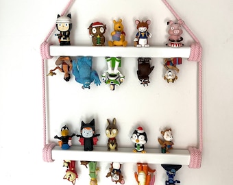 Alle kleuren: Dubbele Tonie stang/Tonie plank, 2 x 35 cm, met ruimte voor vele Tonie figuren in de kinderkamer, alle stangen en koordkleuren