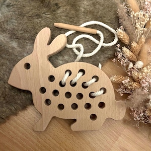 Rabbit Threading Game, Educational Gift for Kids, Learning Through Play with Montessori Toys for Children by NoriKids