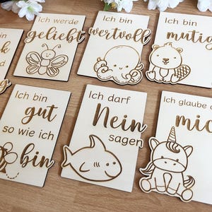 Kinder-Affirmationskarten mit wunderschönen Messages und liebevollen Tieren. Macht eure Kinder Stark mit ermutigenden Worten. 5 bzw 11 Stück