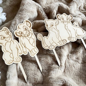 Simba & Nala, Caketopper König der Löwen den besonderen Geburtstag, Stecker für die Torte oder den Kuchen, 2 Varianten
