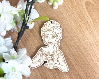 Eiskönigin-Anhänger für Schultüte aus Holz, für Eiskönigin Fans, Prinzessin Anna Elsa Sven und Olaf, Schulkind 2024 Einschulung