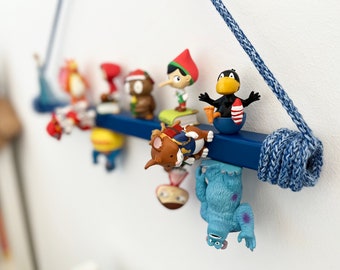 Blue: Tonie shelf/Tonie rod, affordable, space-saving storage for the children&#39;s room by NoriKids, cord in navy