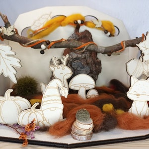 Herbst: Jahreszeitentisch-Natur Table mit 12 wunderschönen Herbststeckern, zum Erforschen & Dekorieren aller Jahreszeiten mit euren Kindern