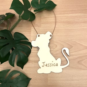 El Rey León Simba para la habitación de los niños, cartel para puerta o decoración de pared de madera para fans de Simba, Nala, Timón y Pumba.