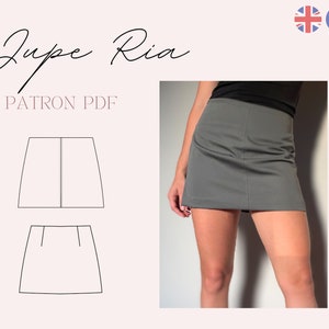 Straight skirt pattern | Mini skirt pattern | A4 PDF pattern | Size 32-46 | Size XXS-3XL | Classy straight skirt | Instant download
